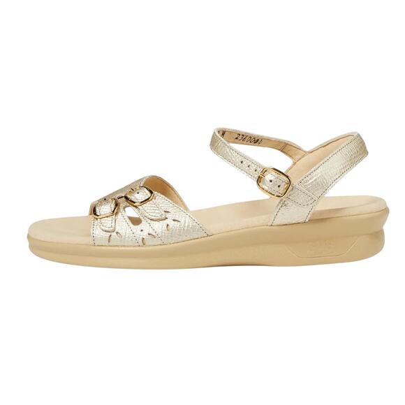 SAS Womens Duo Adjustable Comfort Sandal US 8.5 M EU 39 Gold Leather NWOB - Picture 2 of 12